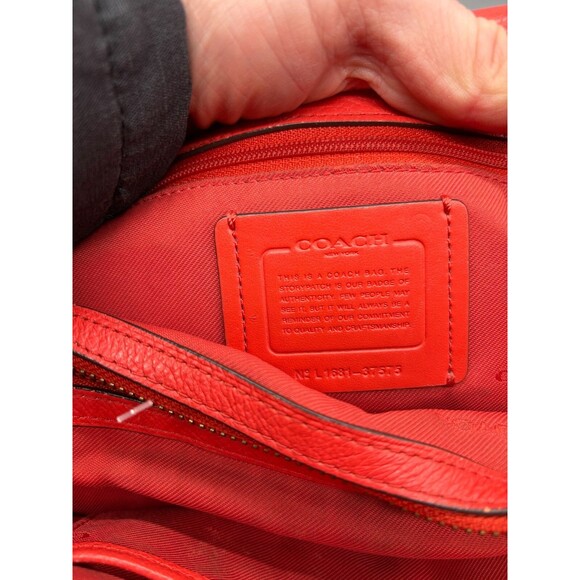 Coach Mercer Red Grain Leather Satchel 30 Purse Shoulder Hand Bag Style 37575 - Picture 6 of 16